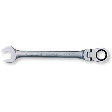 Gabel-Ringratschenschlüssel 15 mm mit Gelenk